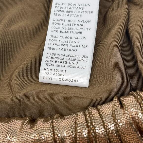 Good American Foil Ruched Bikini Bottom Mocha Foil Size 3 US Large - Picture 7 of 9